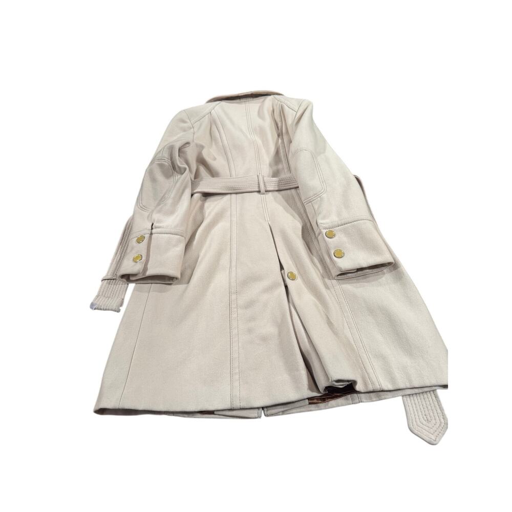 Kenneth Cole New York Wool Blend Belted Coat Women’s Size 8 Cream Peacoat - Picture 15 of 15
